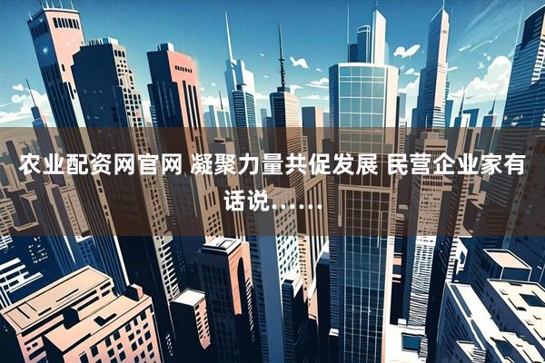 农业配资网官网 凝聚力量共促发展 民营企业家有话说……