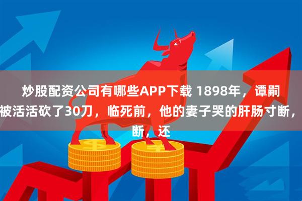 炒股配资公司有哪些APP下载 1898年，谭嗣同被活活砍了30刀，临死前，他的妻子哭的肝肠寸断，还